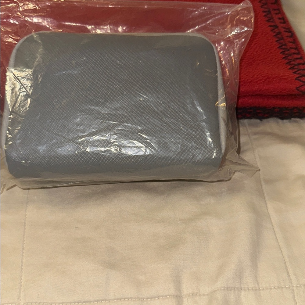 American Airlines business class Gray Textured Pouch by Cole Han